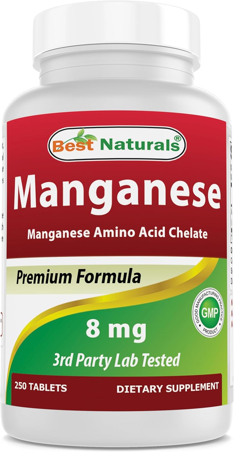 High-Quality Manganese Amino Acid Chelate Supplement - 8 mg, 250 Tablets - BoostGo Australia