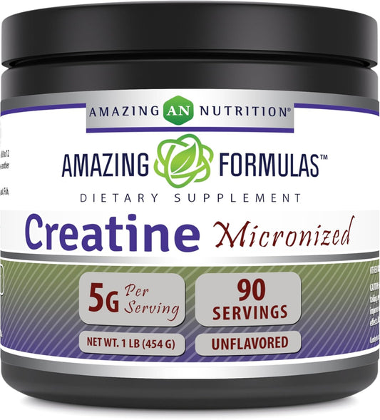 High-Quality Micronized Creatine Monohydrate Supplement | 5000 Mg | Non-GMO | Gluten Free | Made in USA | 1 Lb, Unflavored