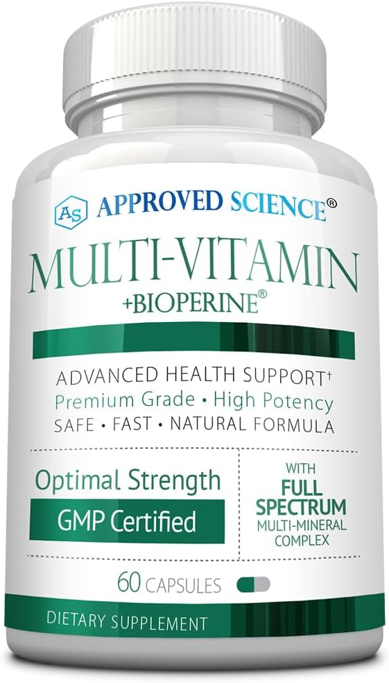 High-Quality Multi-Vitamin with B-Vitamins, Green Tea, Lutein, Lycopene, Zeaxanthin, BioPerine - 60 Capsules