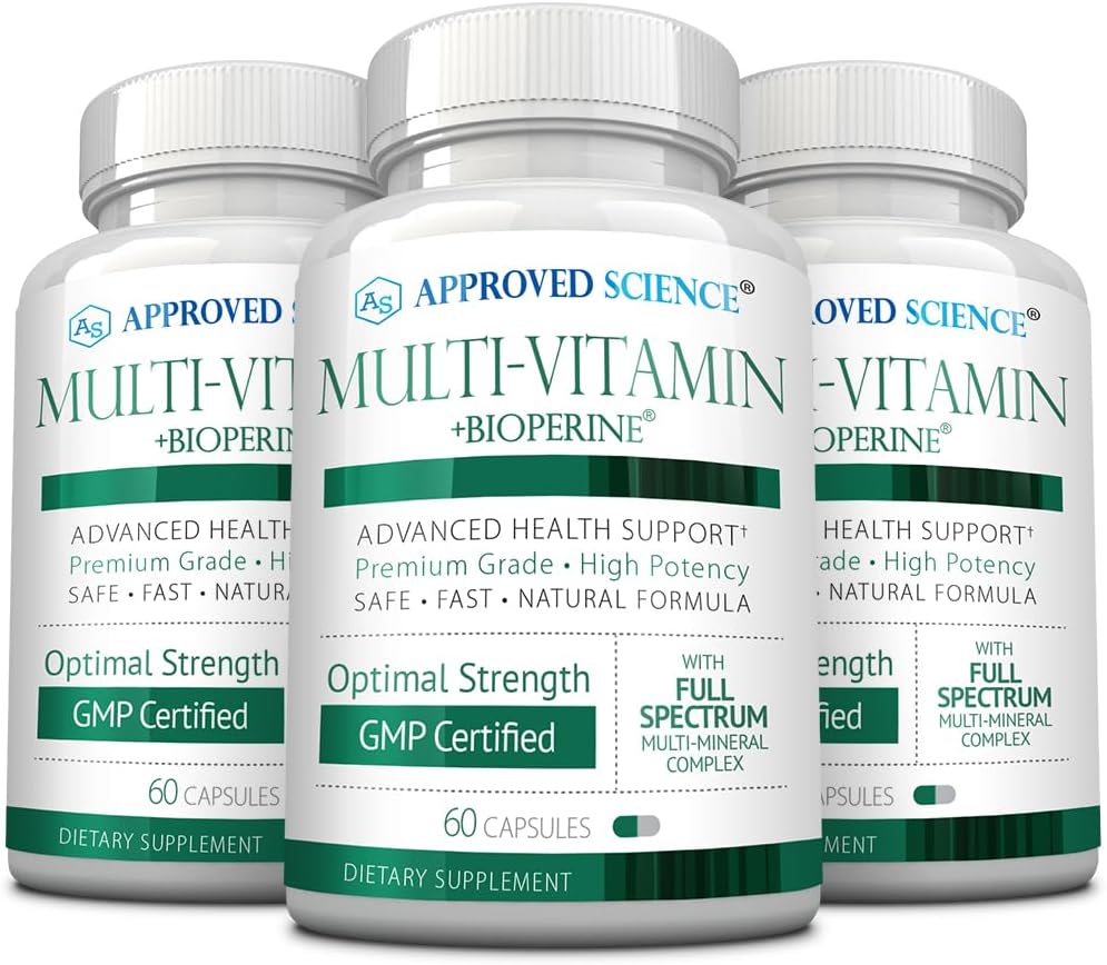 High-Quality Multi-Vitamin with Full-Spectrum B-Vitamins, Green Tea, Lutein, Lycopene, Zeaxanthin, BioPerine - 60 Capsules - 3 Month Supply