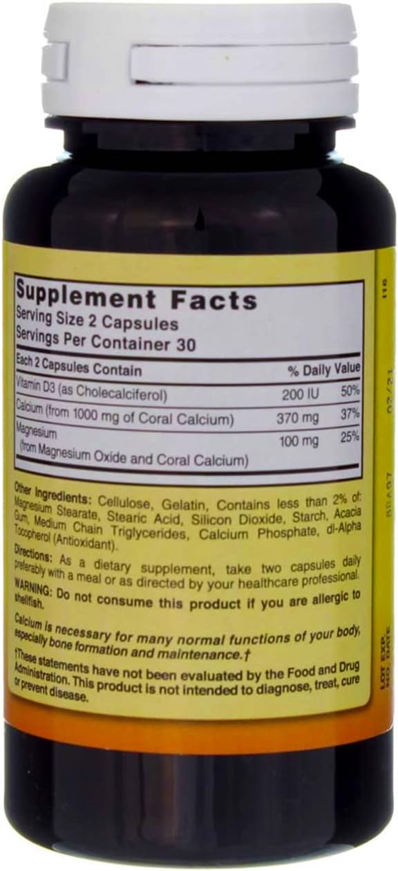 High Quality Nature's Blend Okinawa Coral Calcium Capsules - 1,000 mg - 60 Count