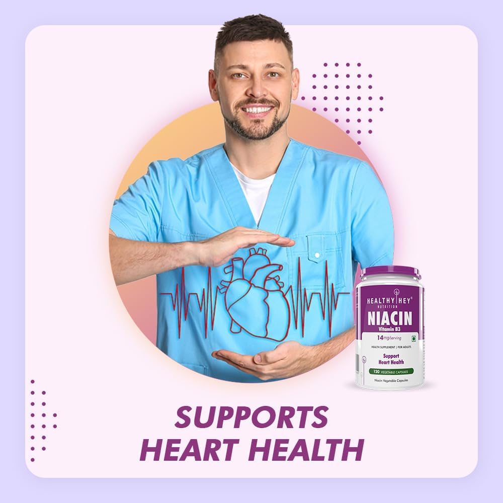 High-Quality Niacin Vitamin B3 Supplement in 120 Vegetarian Capsules