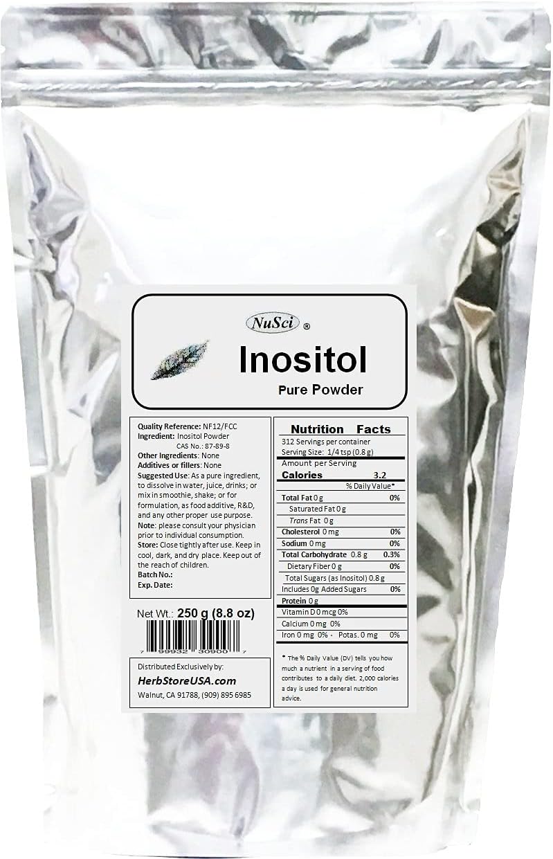 High-Quality NuSci Inositol Powder - 1000g (2.2 lb) - NF12 & FCC Standard Compliant