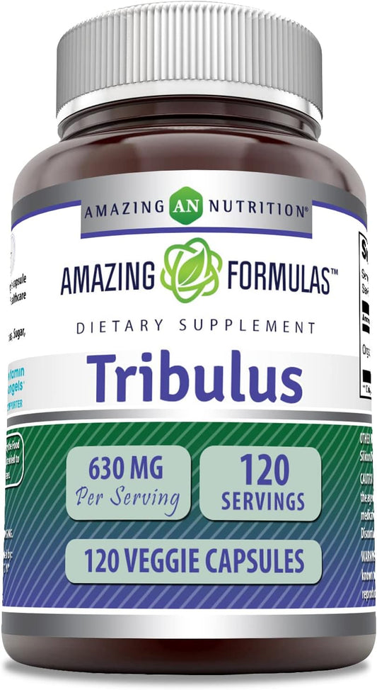 High-Quality Organic Tribulus Terrestris Extract Supplement | 630mg Per Serving | 120 Veggie Capsules | Non-GMO & Gluten-Free