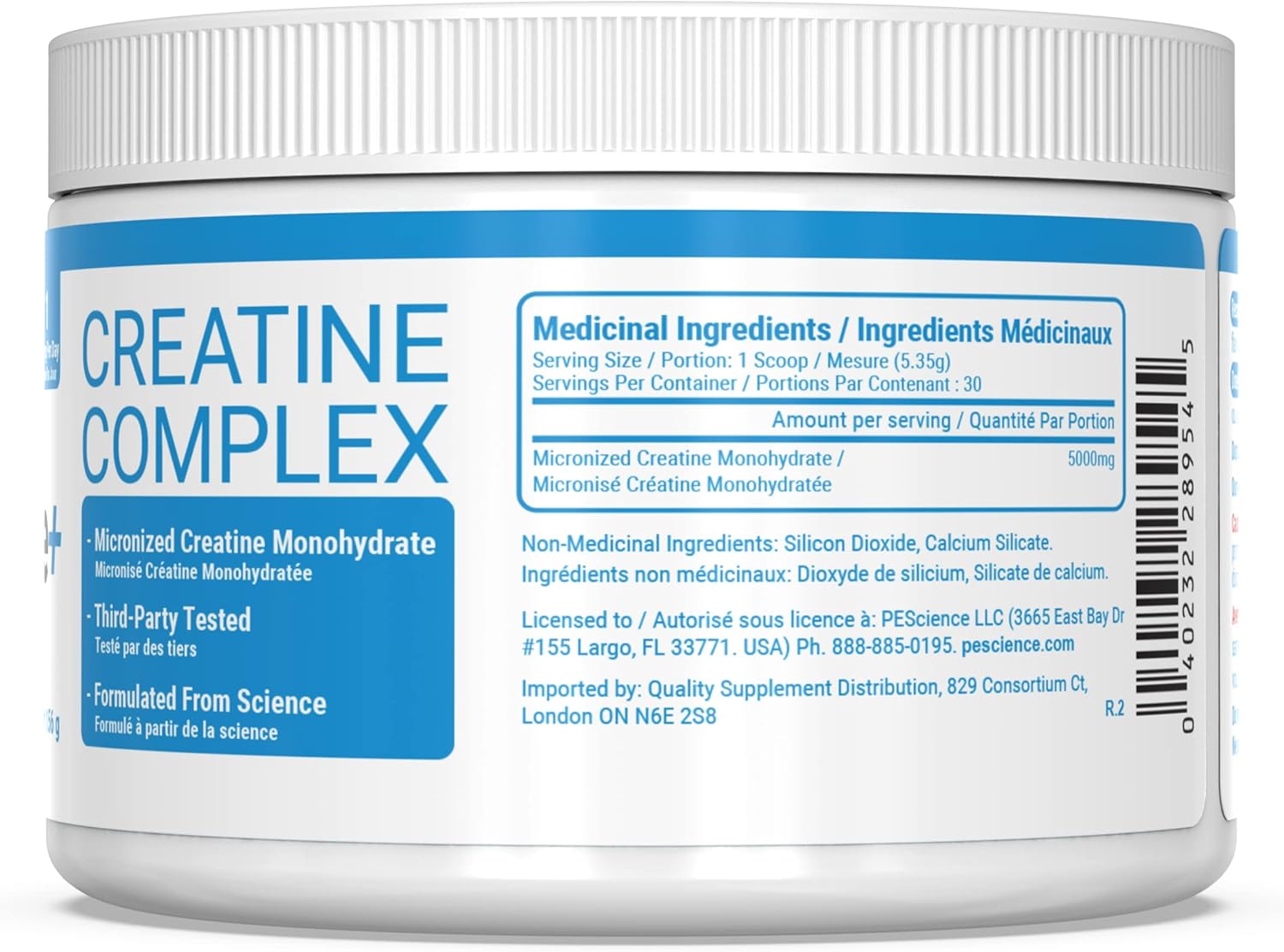 High-Quality PEScience TruCreatine Powder - 5g Creapure Creatine Monohydrate, Micronized - 30 Servings