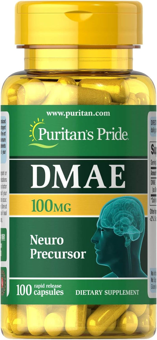 High-Quality Puritan's Pride DMAE Supplement - 100 mg Capsules for Cognitive Health and Focus