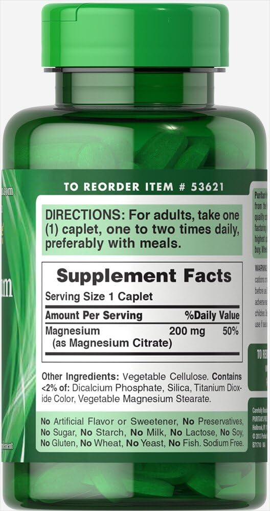 High-Quality Puritan's Pride Magnesium Citrate Supplement - 200mg - BoostGo Australia