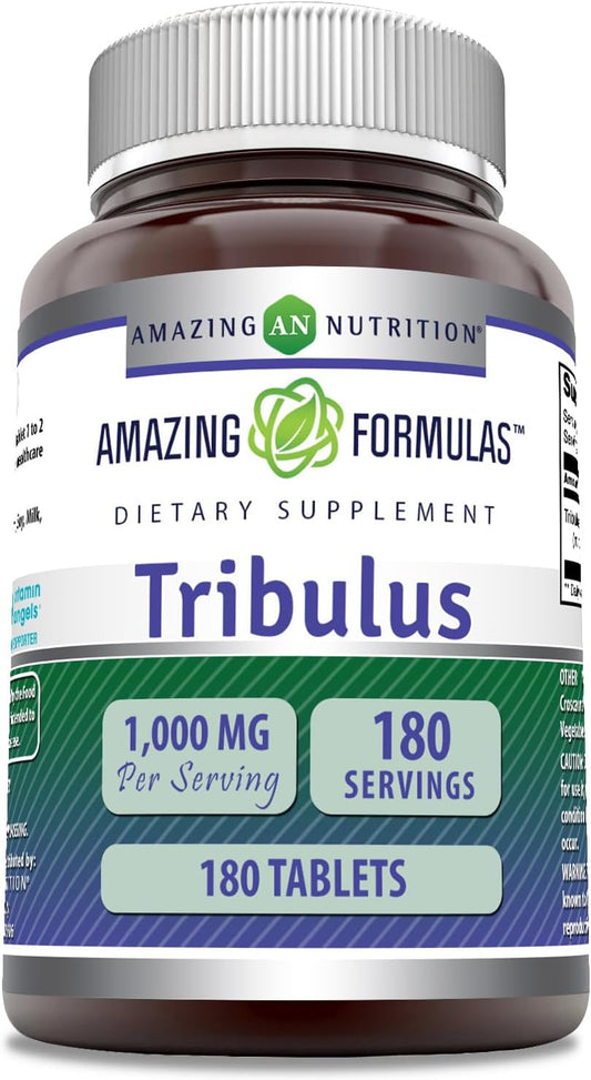High-Quality Tribulus Extract Supplement | 1000mg Per Serving | 180 Tablets | Non-GMO & Gluten Free | USA-Made