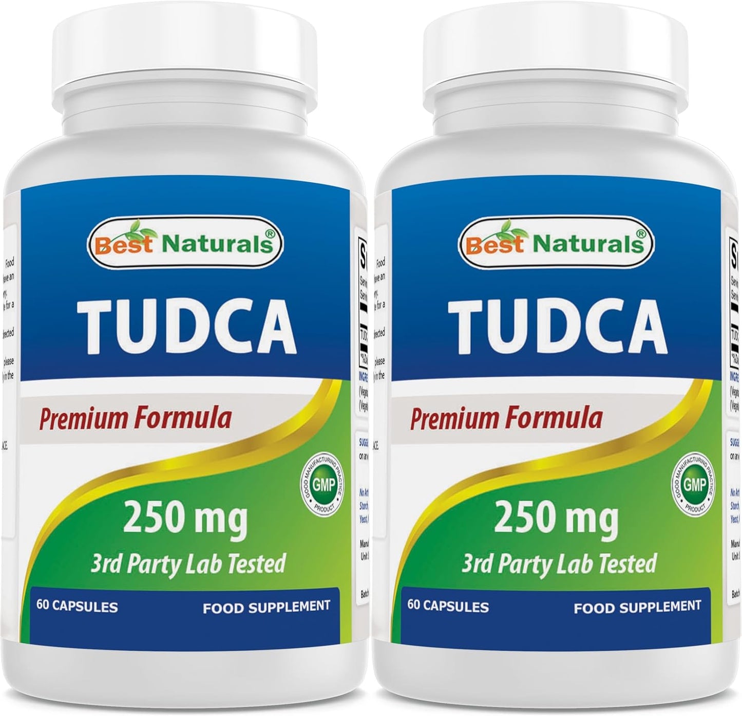 High-Quality TUDCA 250mg Capsules - 2 Months Supply - 60 Count Pack of 1 & 2