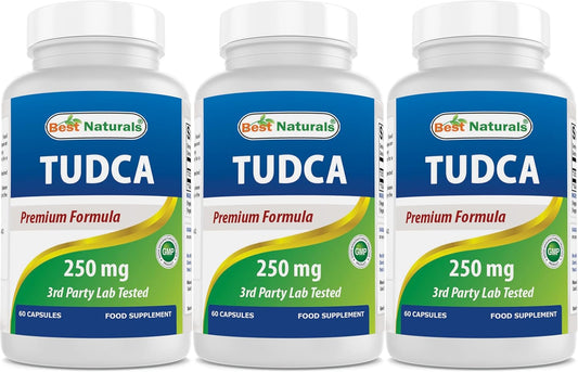 High-Quality TUDCA 250mg Capsules - 60 Vegetarian Capsules - 2 Months Supply - Pack of 1 or Pack of 3