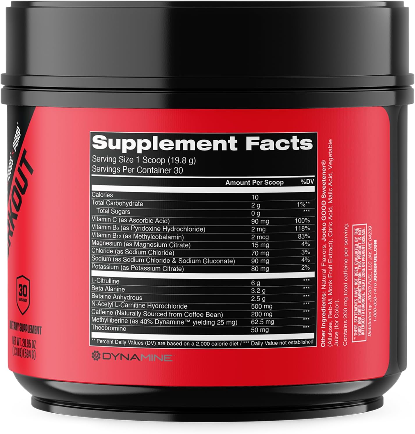 High Stim Sugar-Free Nootropic Pre-Workout Powder Drink - Boost Muscle Pump, Energy & Recovery - 200mg Caffeine Fruit Punch Flavor - Men & Women's Fitness