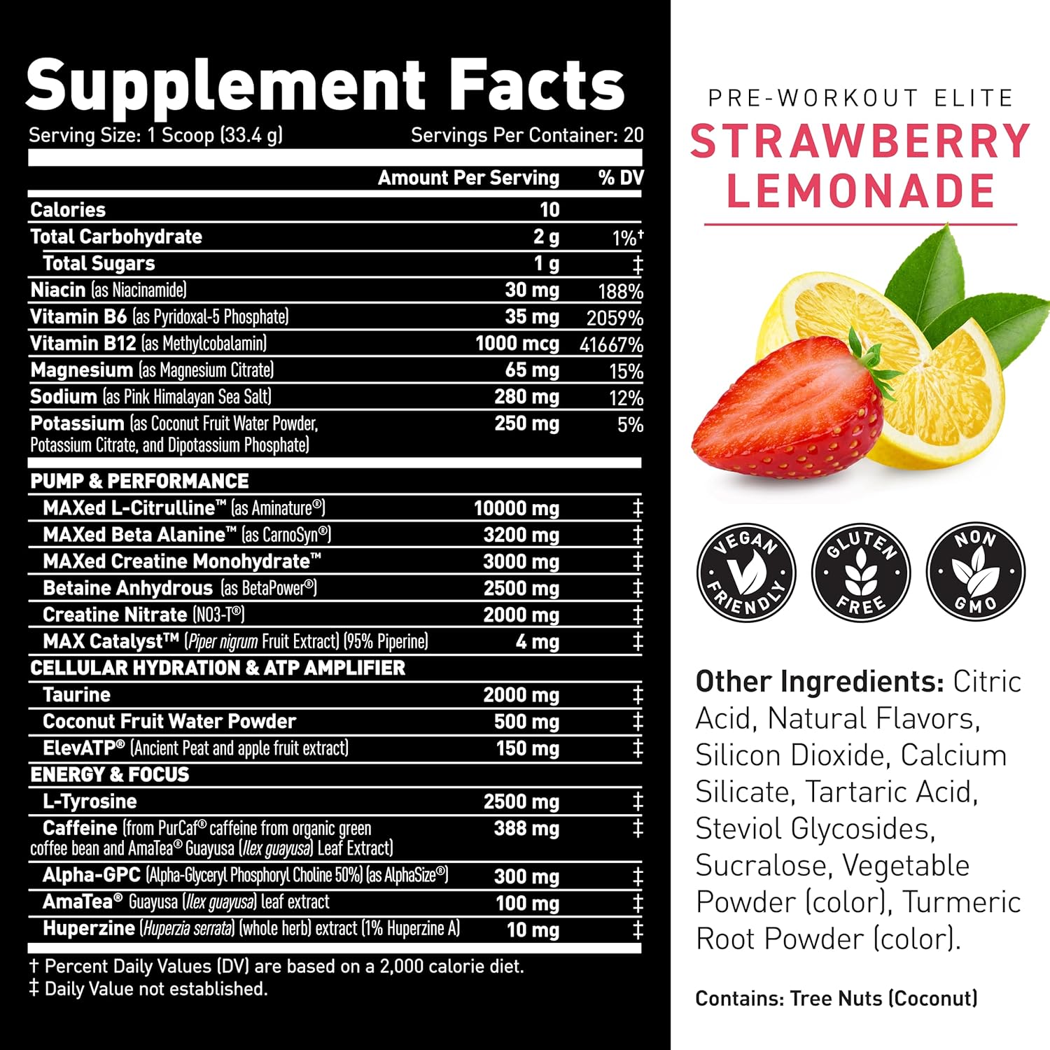 High Stimulant Kaged Pre Workout Powder for Men & Women - Energy & Focus Blend with L-Citrulline, Beta Alanine, Creatine, Organic Caffeine, Strawberry Lemonade Flavor - BoostGo Australia