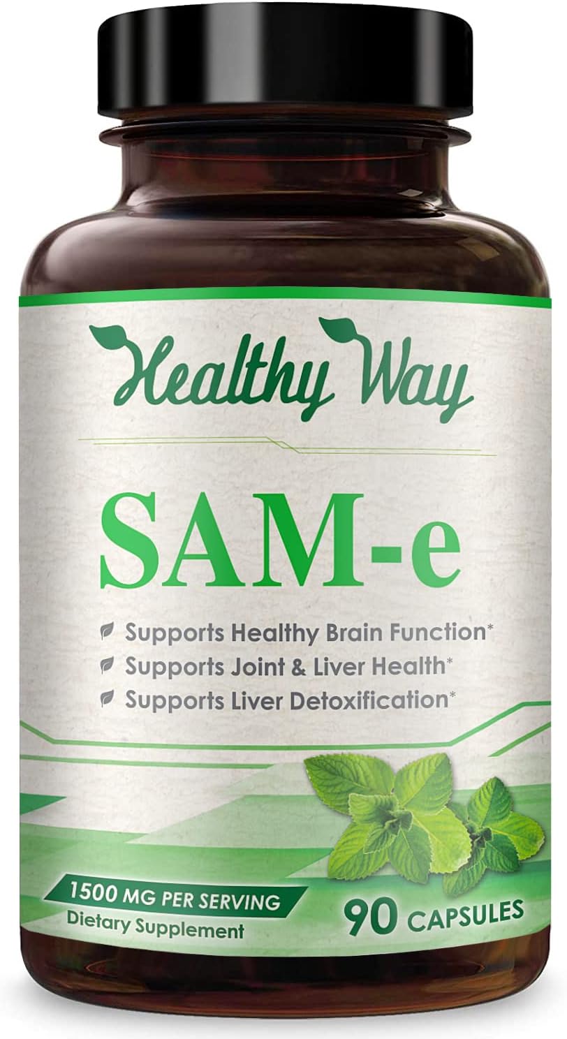 High Strength 1500mg SAM-e Supplement for Joint, Brain, Liver, and Mood Support - Non-GMO Same Capsules for High Absorption - 30 Servings