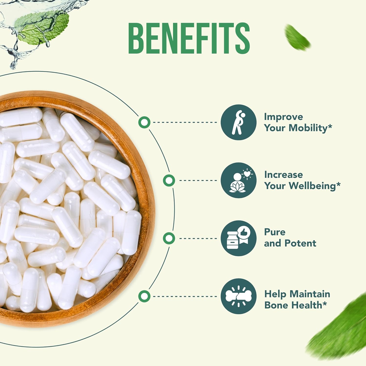 High Strength 1500mg SAM-e Supplement for Joint, Brain, Liver, and Mood Support - Non-GMO Same Capsules for High Absorption - 30 Servings