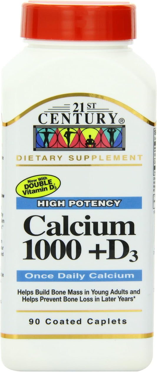 High Strength 21st Century Calcium with Vitamin D, 360 Tablets for Bone Health - Pack of 4