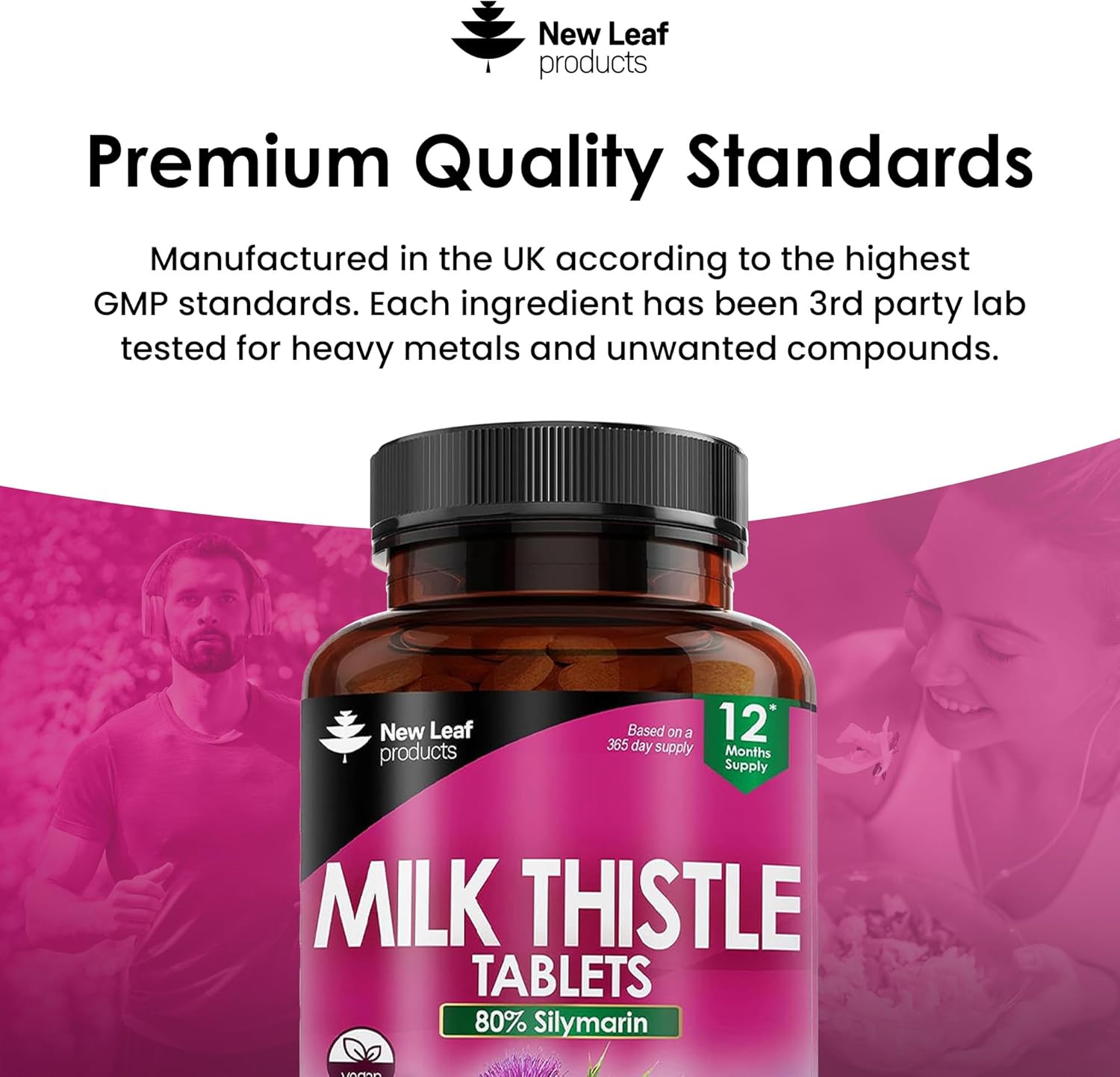 High Strength 80% Silymarin Milk Thistle Supplement 2000mg - 1 Year Supply - Liver Cleanse Detox Tablets - Vegan & Gluten-Free - GMO-Free