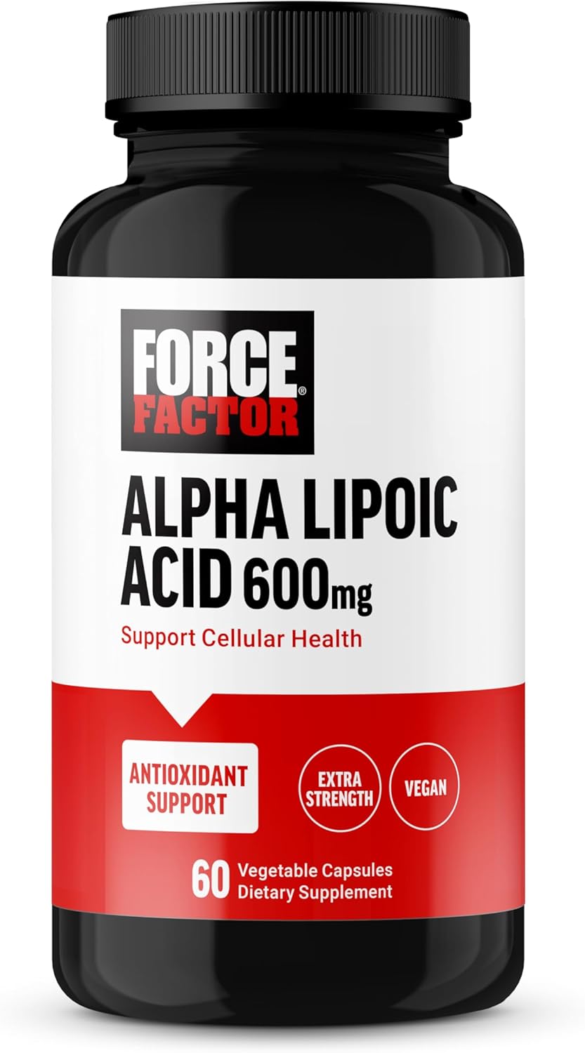 High Strength Alpha Lipoic Acid 600mg Capsules for Cardiovascular and Cellular Health - Vegan Antioxidant Supplement - 60 Capsules
