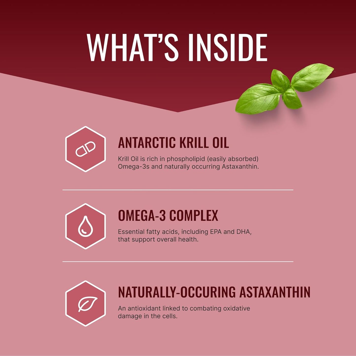 High-Strength Antarctic Krill Oil Supplement with Astaxanthin - 2000mg, 60 Softgels - EPA & DHA Omega-3 Fatty Acids