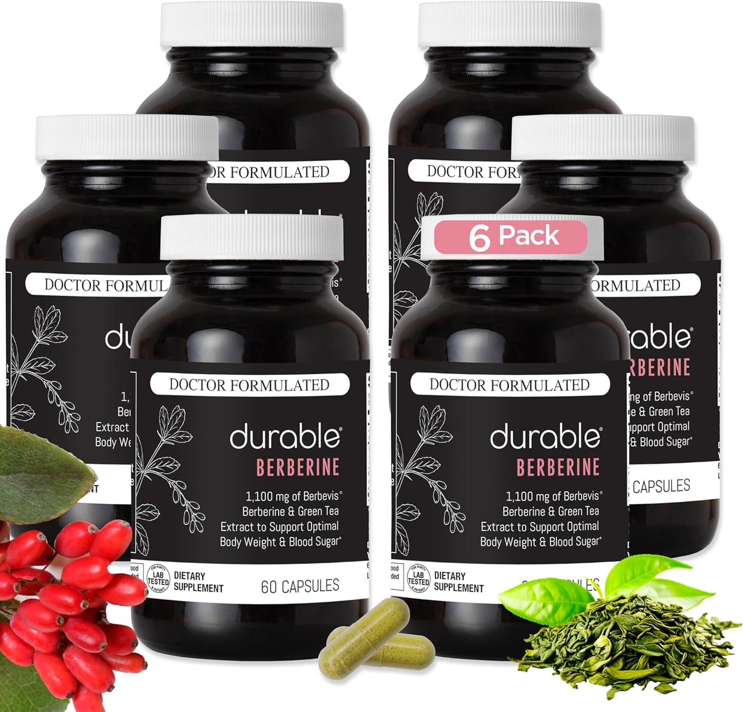 High Strength Berberine Supplement for Weight and Metabolism Support - 1,100mg Berberine with Enhanced Absorption Technology - 180 Day Supply (360 Capsules) USA-Made