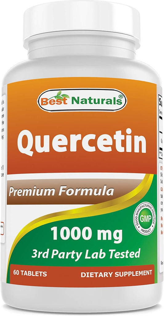 High Strength Best Naturals Quercetin Tablets - 1000mg for Immune Health - 60 Tablets