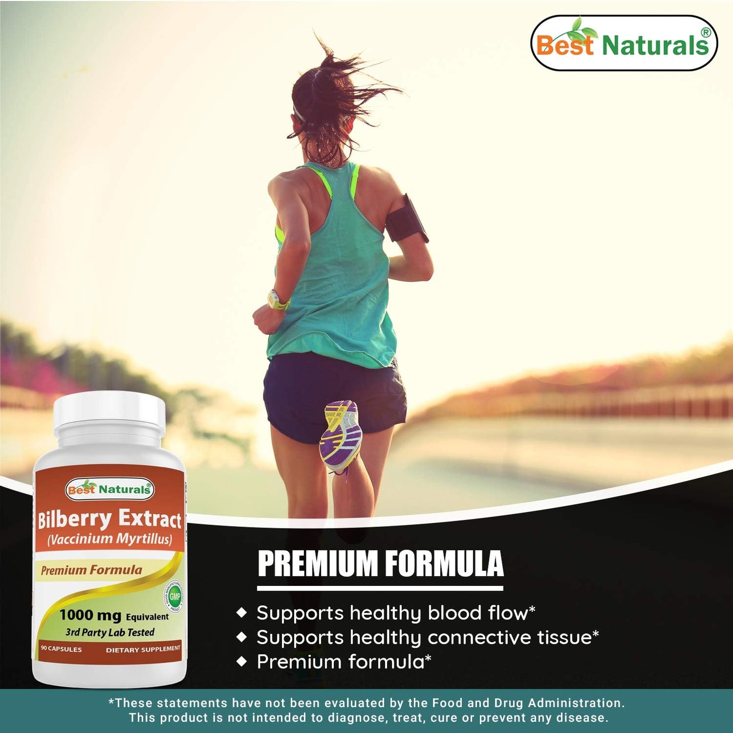High Strength Bilberry Extract 1000mg with Vanadium 2mg and Chromium - Top Natural Formula