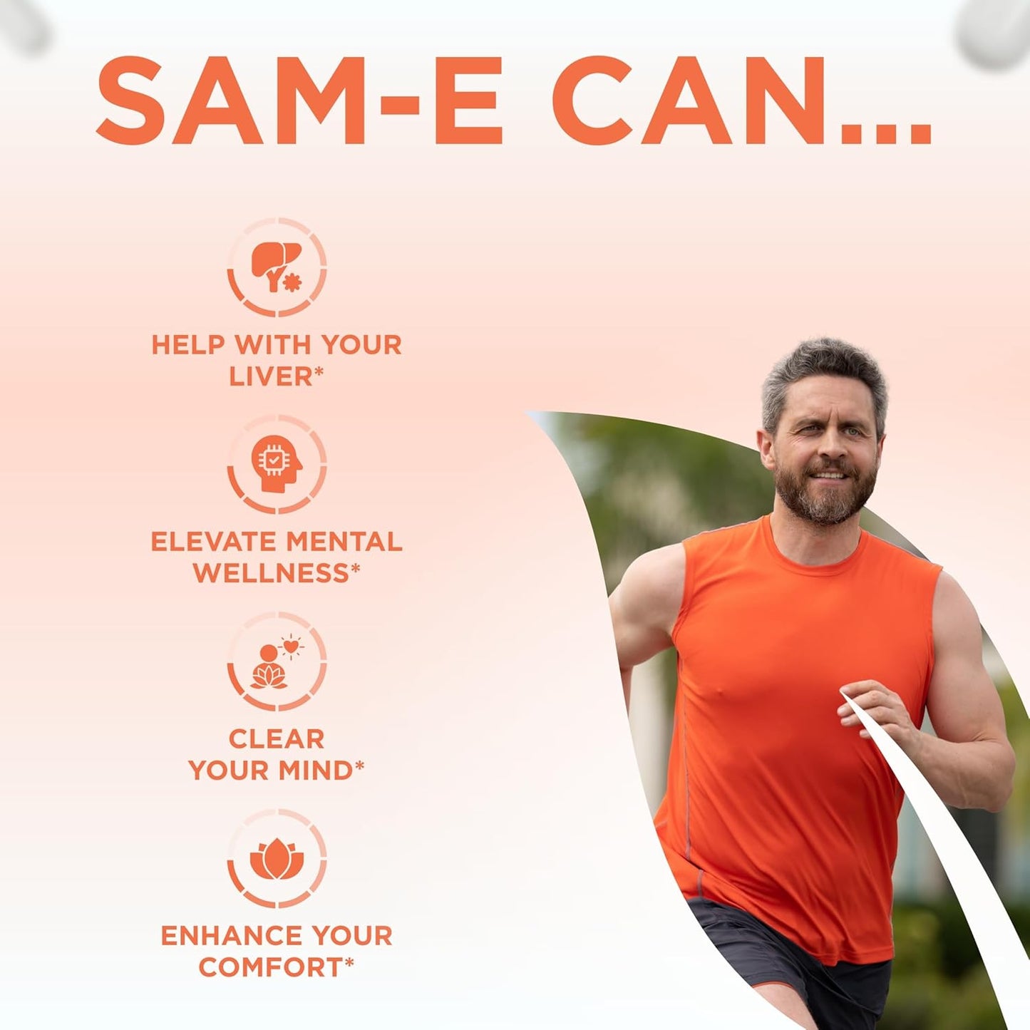 High Strength Bioactive SAM-e 400mg Supplement for Joint, Liver, and Mood Support - Vegan & Non-GMO - Made in the USA - 60 Servings