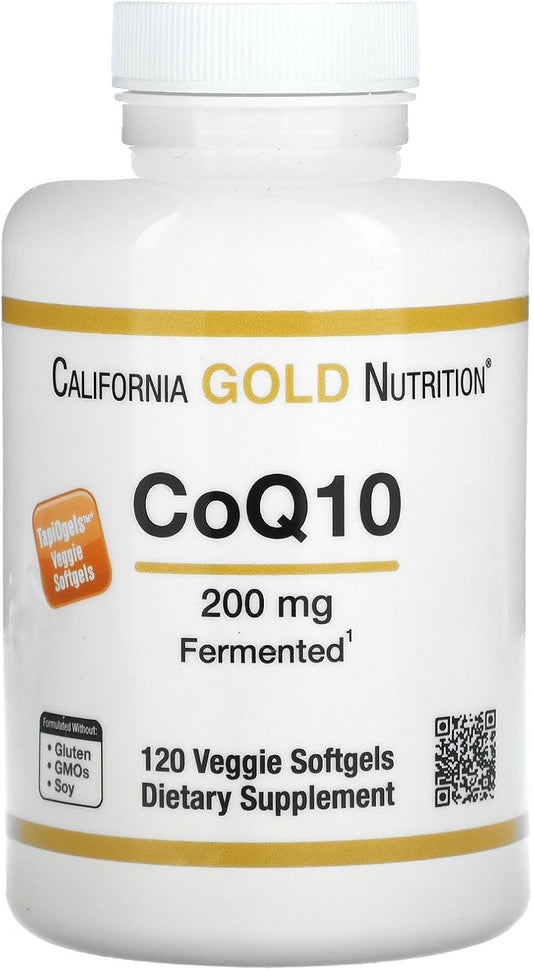 High Strength California Gold Nutrition CoQ10 200mg - 120 Vegetarian Softgels