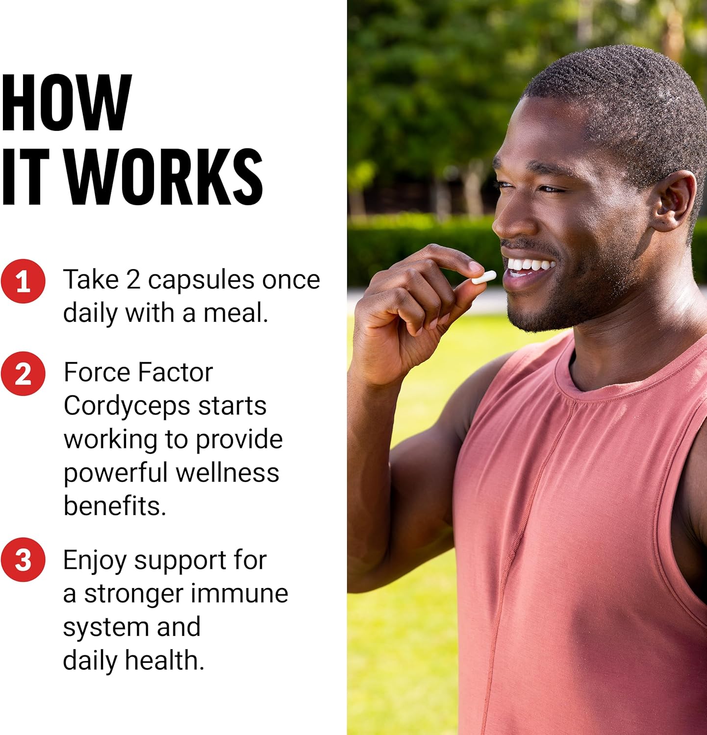 High Strength Cordyceps Capsules with 1000mg Extract & BioPerine for Vitality - 60 Capsules