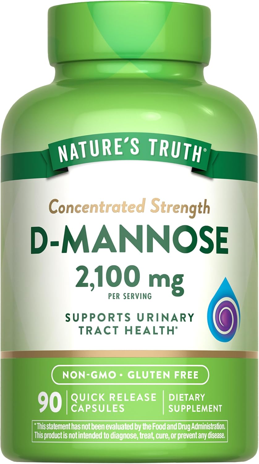High Strength D-Mannose Capsules 2100mg - 90 Pills | Natural Non-GMO & Gluten-Free Supplement