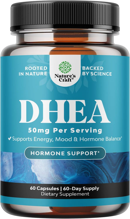 High Strength DHEA 50mg Supplement for Men & Women - Boost Energy & Hormone Balance - 2 Month Supply