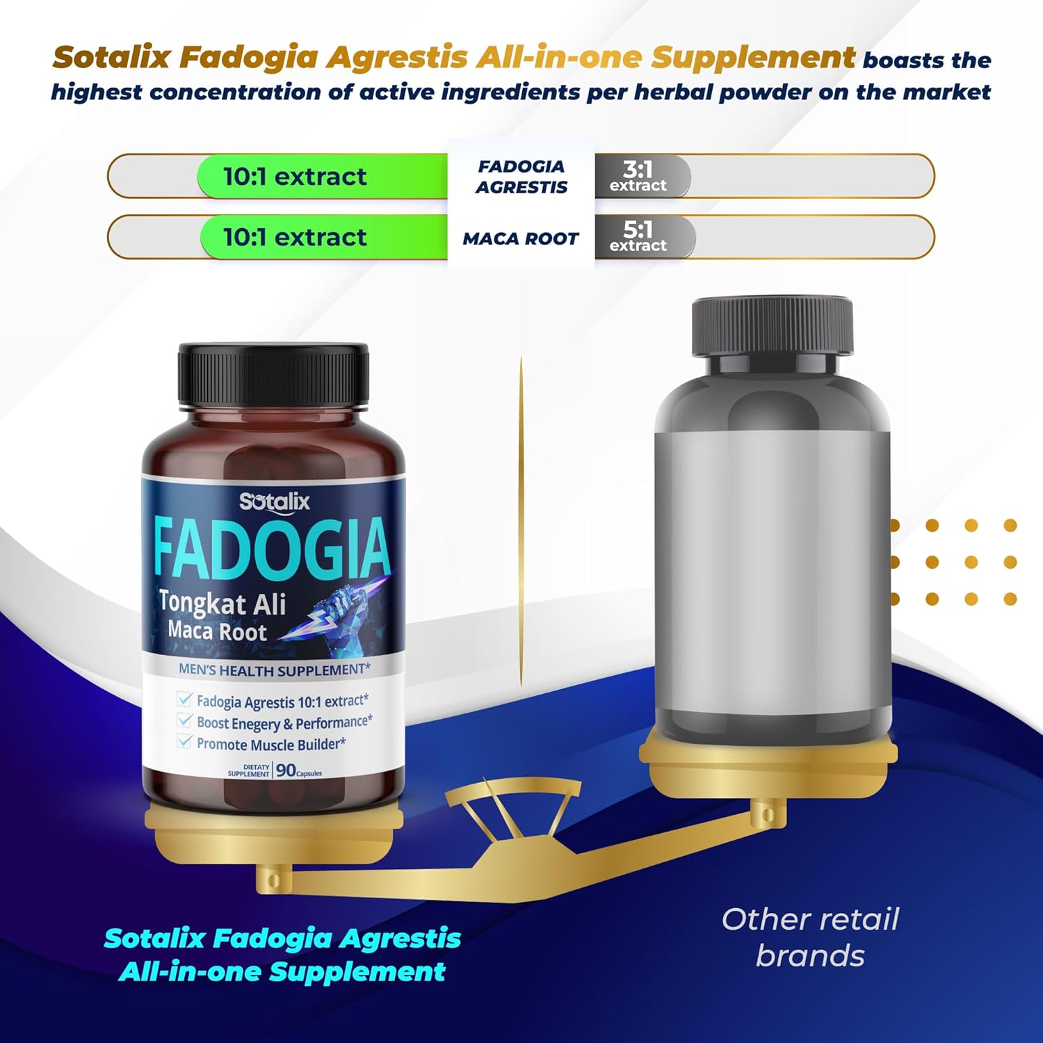 High Strength Fadogia Agrestis Capsules with Maca Root Extract - Immune and Energy Support Supplement - 8920mg Concentrated Formula - 150 Count