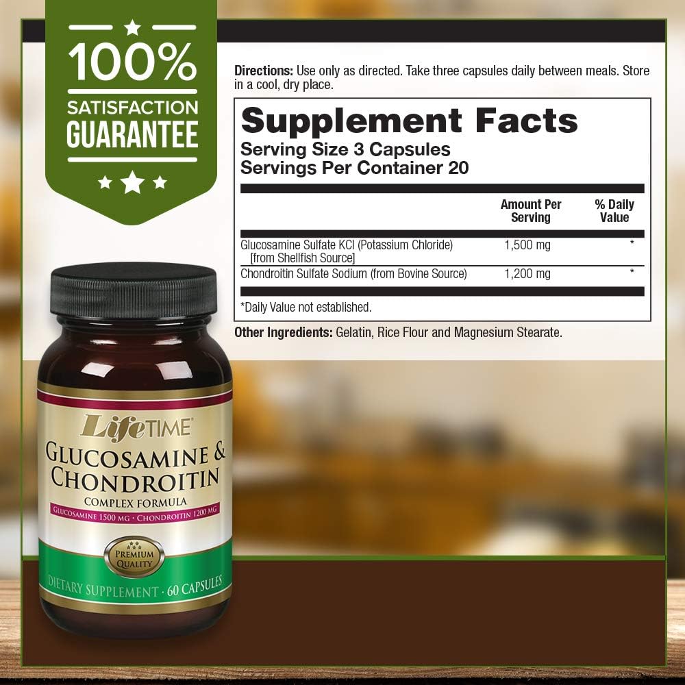 High Strength Glucosamine Chondroitin Complex | Joint Support & Mobility | 60 Capsules | 1500mg Glucosamine, 1200mg Chondroitin | Fast Recovery