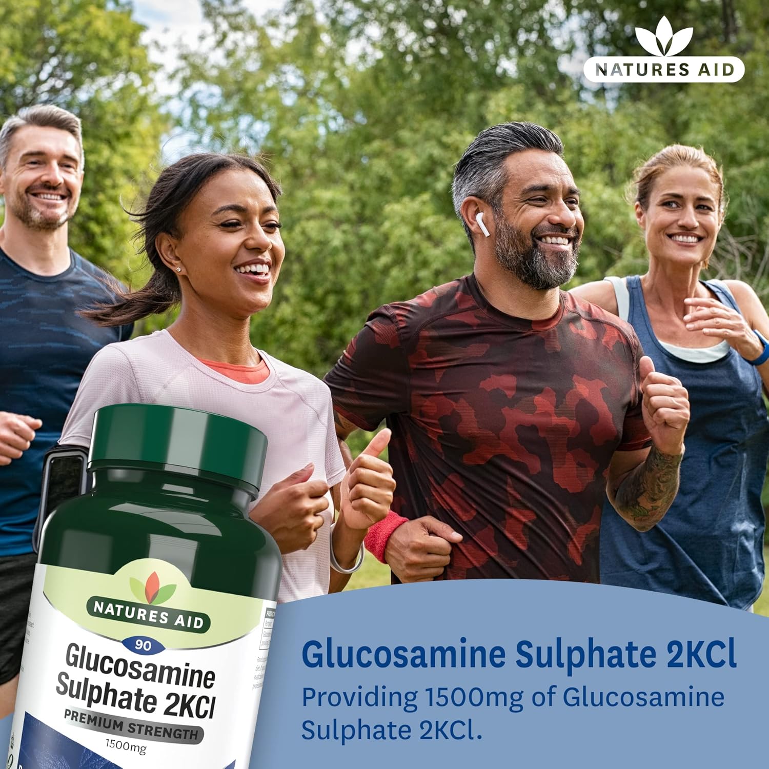 High Strength Glucosamine Sulphate 1500mg by Natures Aid - Joint Support Supplement