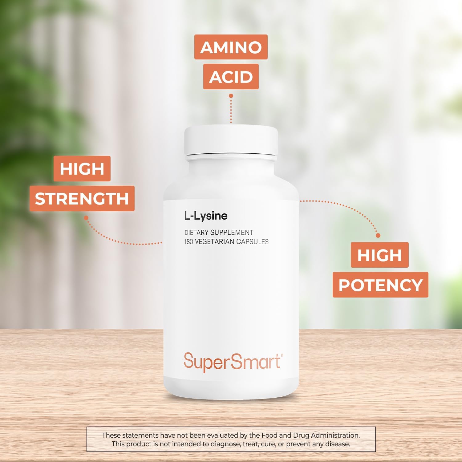 High Strength L-Lysine Supplement - 6000mg Daily Dosage - Non-GMO & Gluten Free - 180 Capsules