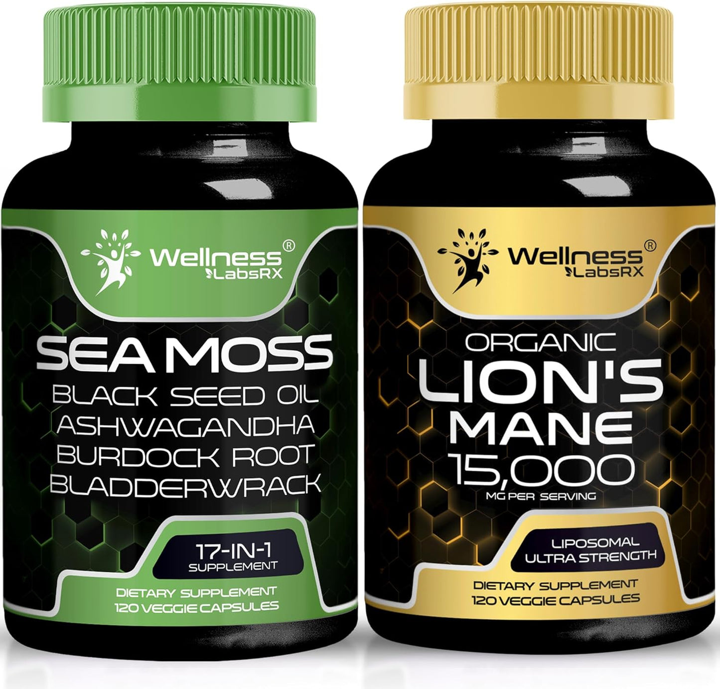 High Strength Lions Mane Supplement Capsules - 15,000mg Irish Sea Capsules for Cognitive Support