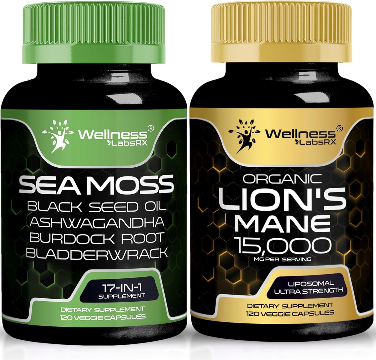 High Strength Lions Mane Supplement Capsules - 15,000mg Irish Sea Capsules for Cognitive Support