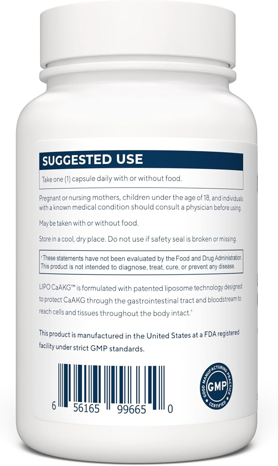 High Strength Liposomal Calcium AKG Supplement by RENUE | 90 Capsules - 300mg per Serving | Non-GMO & Made in USA - BoostGo Australia