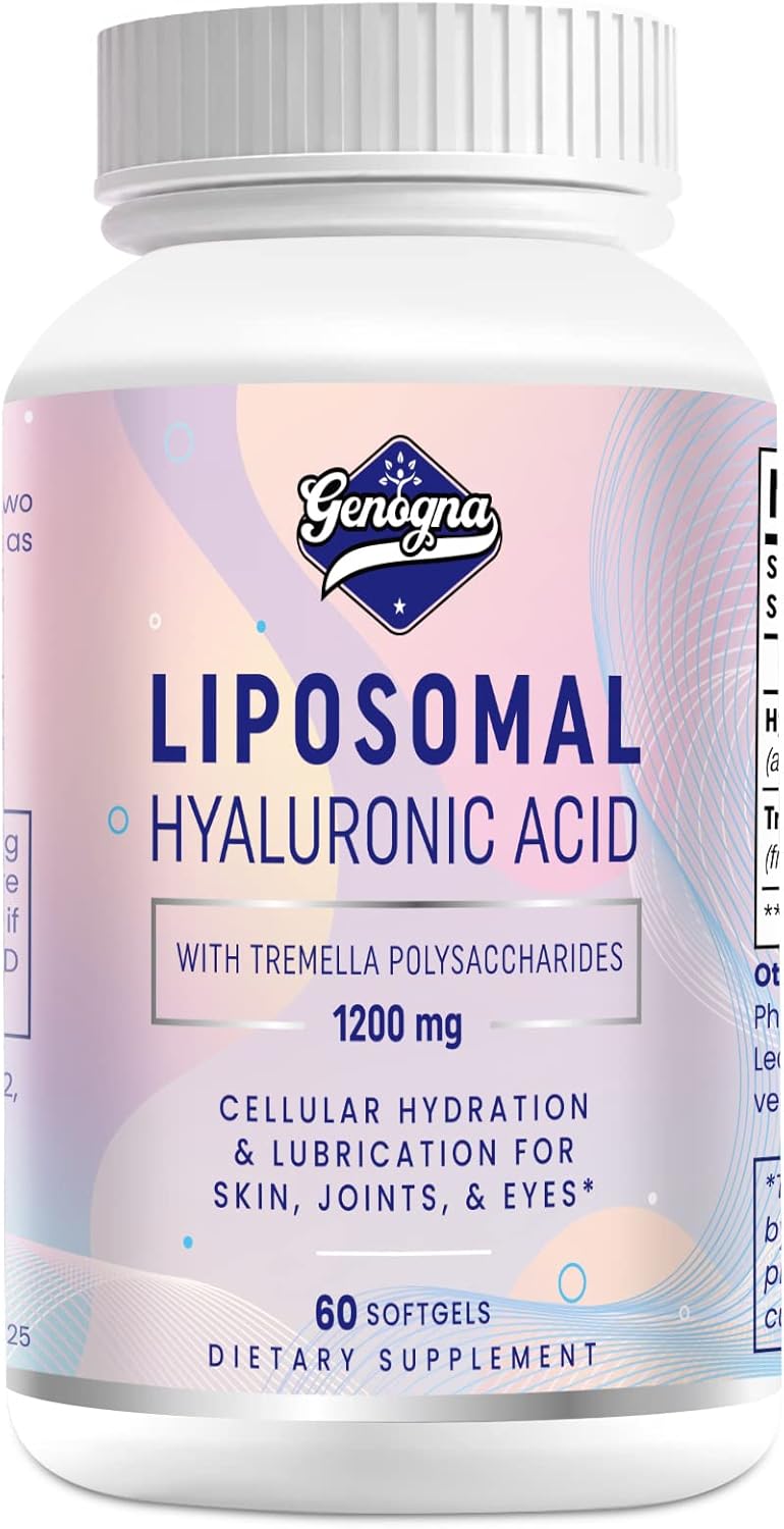 High Strength Liposomal Hyaluronic Acid Capsules with Tremella Polysaccharides for Skin and Joint Health - 1000mg, 1 Pack