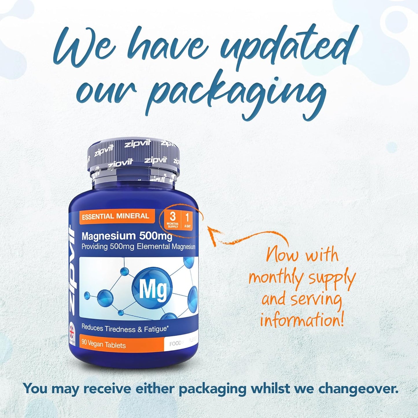 High Strength Magnesium Supplement | 90 Vegan Tablets | Supports Muscles & Bones | Vegan & Vegetarian | 3 Month Supply