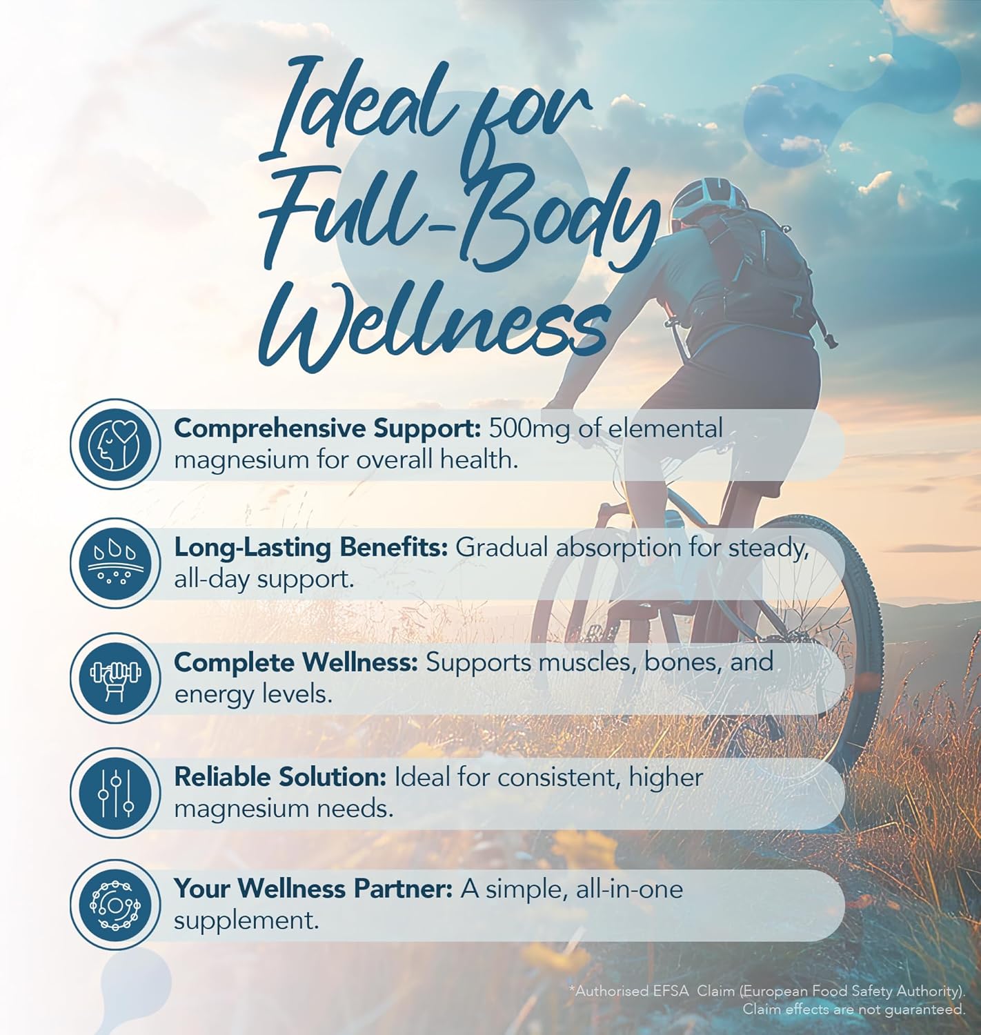 High Strength Magnesium Supplement | 90 Vegan Tablets | Supports Muscles & Bones | Vegan & Vegetarian | 3 Month Supply