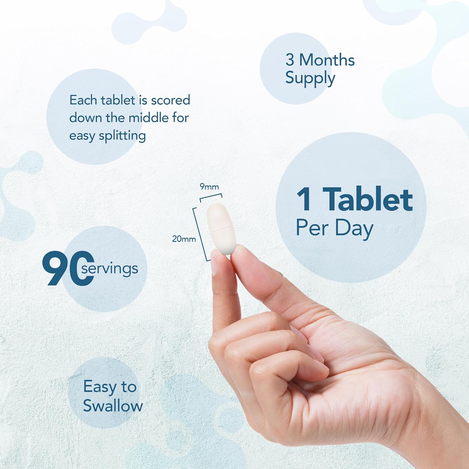 High Strength Magnesium Supplement | 90 Vegan Tablets | Supports Muscles & Bones | Vegan & Vegetarian | 3 Month Supply