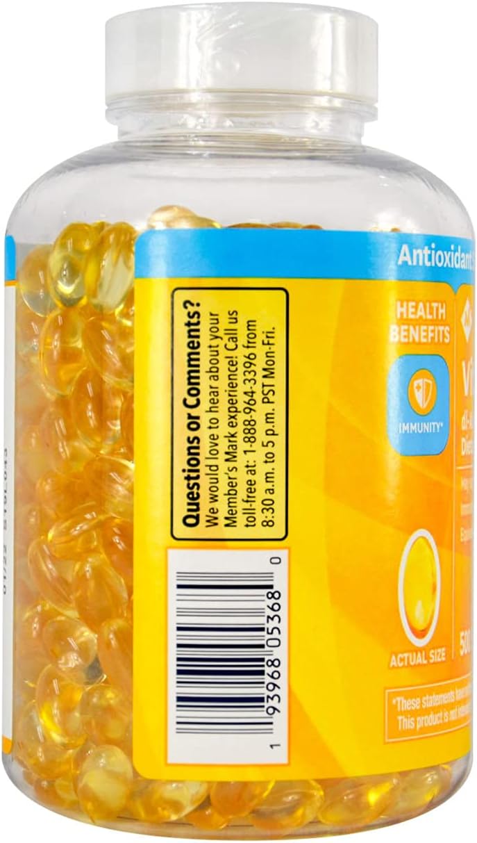 High Strength Members Mark Vitamin E Capsules - 180mg, 500 Count