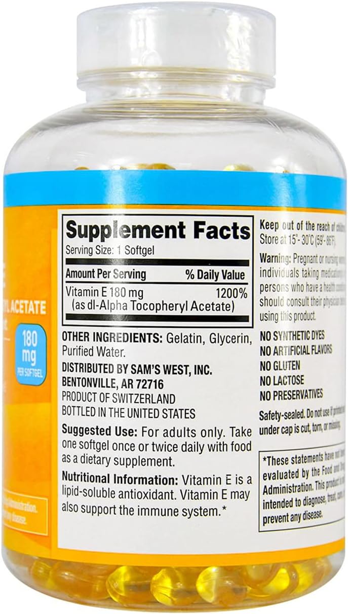 High Strength Members Mark Vitamin E Capsules - 180mg, 500 Count