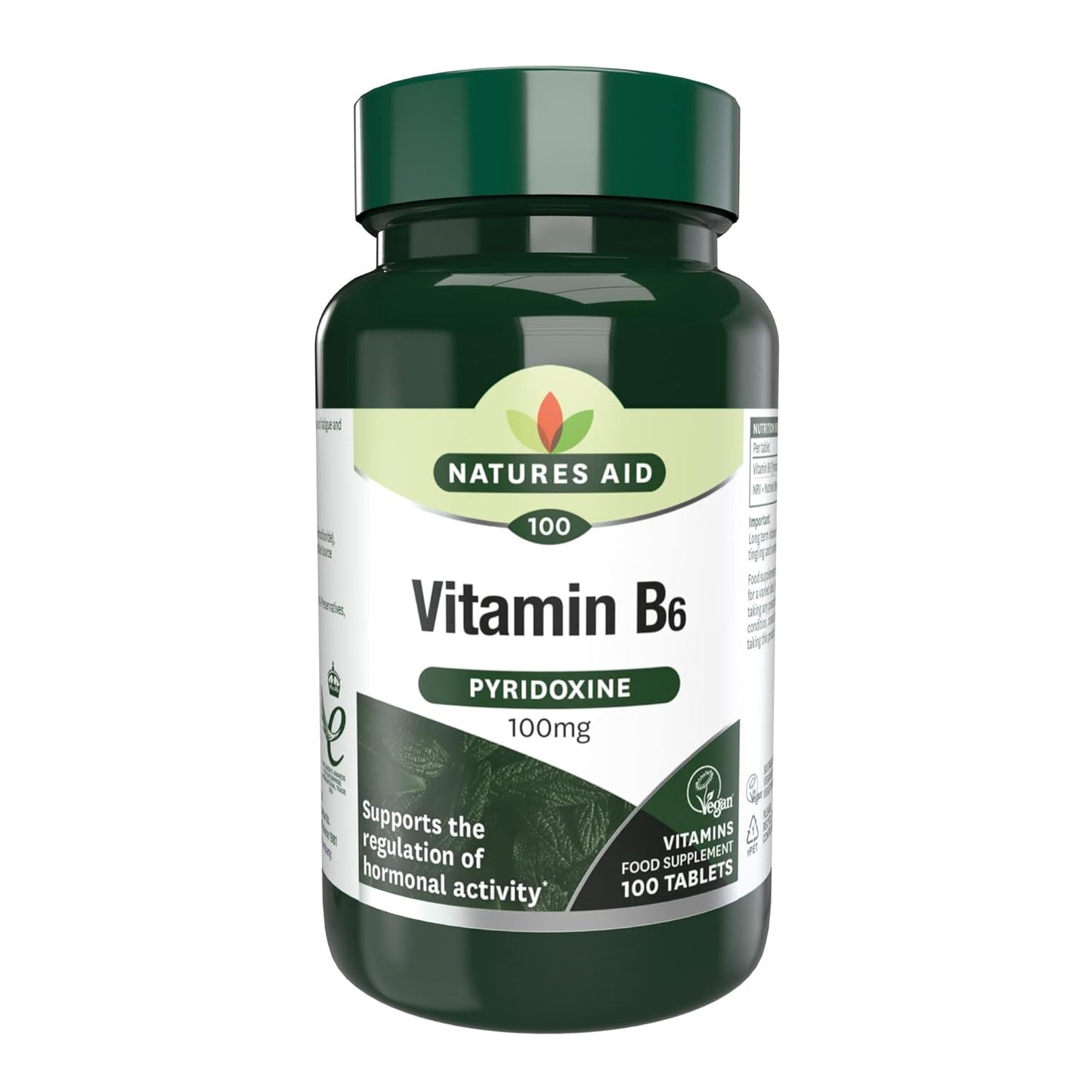 High Strength Natures Aid Vitamin B6 100mg Supplement for Daily Health Support