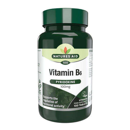 High Strength Natures Aid Vitamin B6 100mg Supplement for Daily Health Support