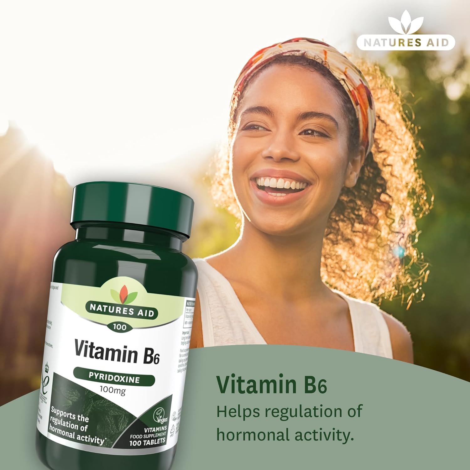 High Strength Natures Aid Vitamin B6 100mg Supplement for Daily Health Support