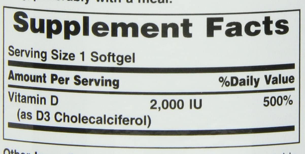 High Strength Nature's Bounty Vitamin D Softgels - 2,000 IU for Immune Support
