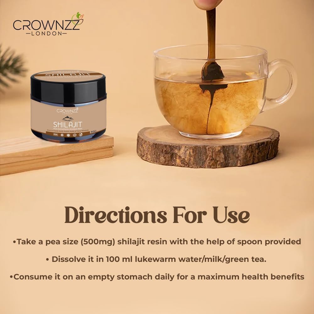 High-Strength Organic Gold Grade Himalayan Shilajit Resin 30G - Lab Tested & Certified - Supports Stamina for Men & Women
