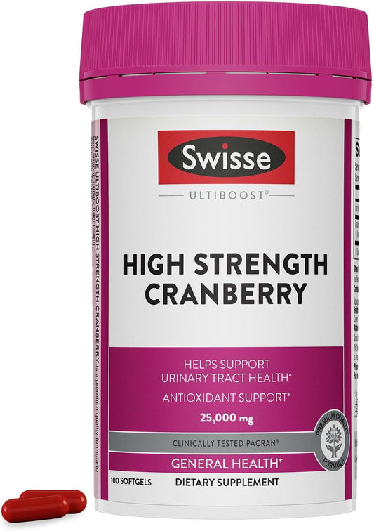 High Strength PACran Cranberry Extract Pills for UTI Support | 25000mg Supplement for Bladder & Kidney Health | 100 Softgels for Men & Women