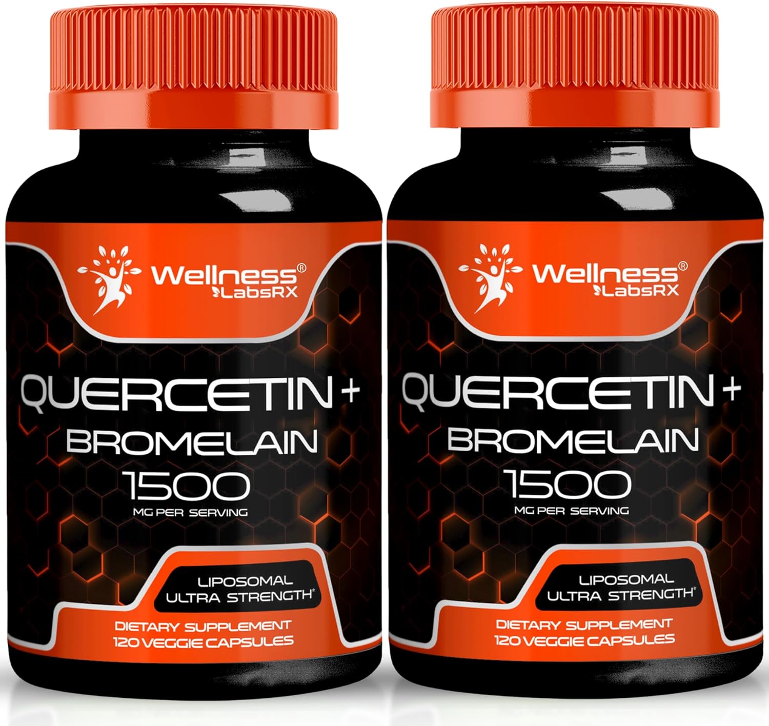 High Strength Quercetin with Bromelain Supplement for Immune & Heart Health - 1500mg Capsules for Men and Women - Supports Joint & Respiratory Health - 240 Count
